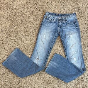 Big Star Women's Blue Distressed Bootcut Jeans